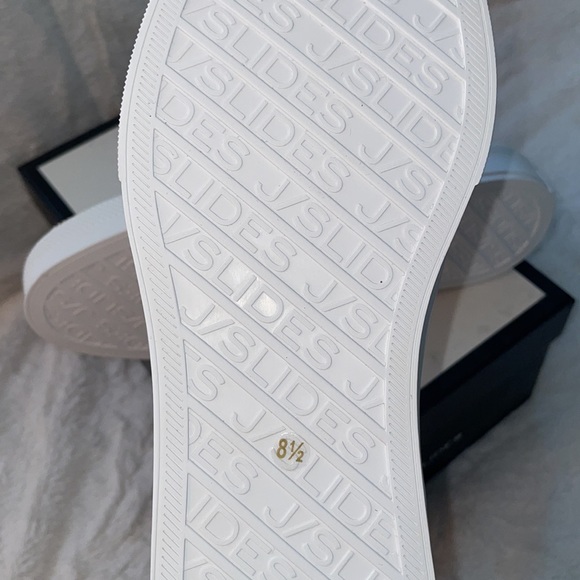 NWT J/SLIDES GIA Light Gold Metallic Suede Sneaker - Picture 14 of 14